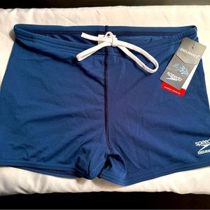 Navy Blue Speedo Endurance+ Square Leg Men’s Swim Trunks (Size 34)
